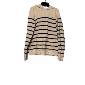 Polo Ralph Lauren Blue And White Striped Hooded Sweatshirt Boys XL (18-20)
